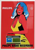 PHILIPS RADIO RECORDERS Vintage Reclame poster, Verzamelen, Merken en Reclamevoorwerpen, Verzenden, Nieuw, Overige typen