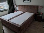 Ubica boxspring 2-persoons, 180x200, Huis en Inrichting, Slaapkamer | Bedden, Ophalen, Bruin, Tweepersoons, Zo goed als nieuw