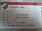 Ticket fc utrecht - ajax 28-01-2018, Verzamelen, Sportartikelen en Voetbal, Ophalen of Verzenden, Zo goed als nieuw, F.C. Utrecht