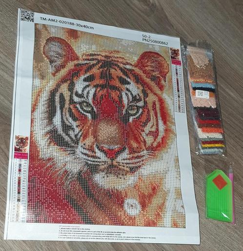 Diamond Painting Tijger - 30x40cm, Hobby en Vrije tijd, Knutselen, Nieuw, Ophalen of Verzenden