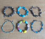 Zes armbanden dames armbandjes blauw zwart MKM design, Ophalen of Verzenden, Gebruikt, Blauw, Elastiek