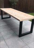 Steigerhout tafels met stalen X of U poten gratis levering, 75 cm of meer, Rechthoekig, Nieuw, 200 cm of meer