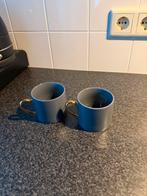 Gusta mok lichtblauw met gouden handvat – set van 2, Ophalen, Zo goed als nieuw, Overige stijlen, Kop(pen) en/of Schotel(s)