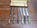 6 art deco messen met bakelieten handgrepen