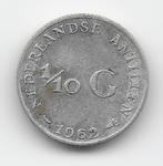 Nederlandse Antillen 1/10 gulden 1962 KM# 3, Postzegels en Munten, Munten | Amerika, Zilver, Losse munt, Verzenden, Midden-Amerika