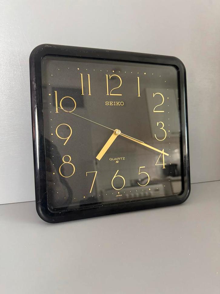 Vintage Seiko Wandklok - Gouden Details, Huis en Inrichting, Woonaccessoires | Klokken, Gebruikt, Wandklok, Analoog, Ophalen of Verzenden