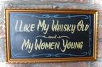 Handgeschilderd tekstbord/schilderij/tattoo/mancave/whisky, Huis en Inrichting, Ophalen of Verzenden, Nieuw