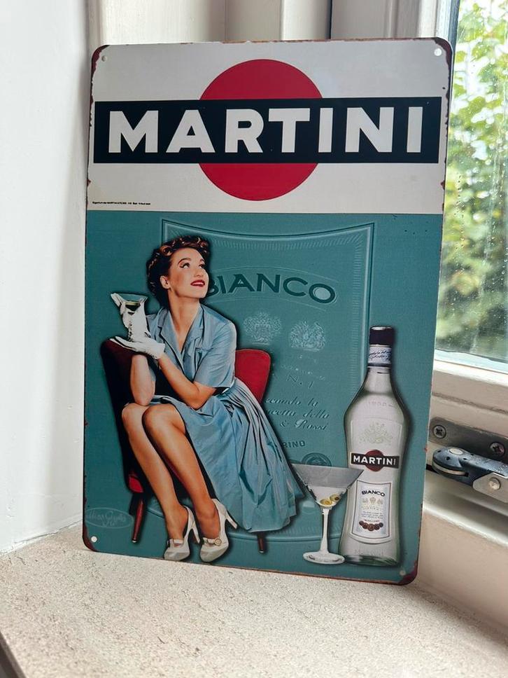 Prachtig vintage reclamebord van Martini 20x30, Verzamelen, Merken en Reclamevoorwerpen, Zo goed als nieuw, Reclamebord, Ophalen of Verzenden