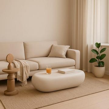 Vtwonen Pebble salontafel betonlook wit 100cm NIEUW! beschikbaar voor biedingen