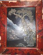 Japans lakwerk schilderij met reliëf, Ophalen