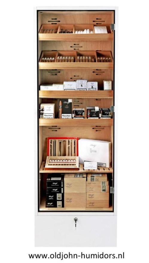 H201 ADORINI HUMIDOR KABINET PORTOFINO WIT 6000 SIGAREN, Verzamelen, Rookartikelen, Aanstekers en Luciferdoosjes, Nieuw, Tabaksdoos of Verpakking