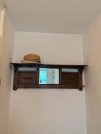 Houten wandkapstok met spiegel en haken, Huis en Inrichting, Gebruikt, Minder dan 100 cm, Hout, Ophalen