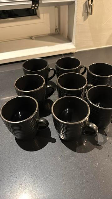 8 Koffie mokken zwart