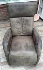 Lederen fauteuil bruin, Huis en Inrichting, Fauteuils, Ophalen, Gebruikt, Leer