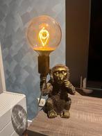 Tafellamp “Monkey” Antiek Brons aap, Huis en Inrichting, Lampen | Tafellampen, Ophalen of Verzenden, Zo goed als nieuw, Glas, Minder dan 50 cm