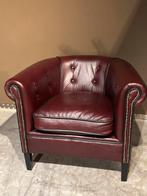 Oxblood rode leren Clubfauteuil zgan, Huis en Inrichting, Fauteuils, Klassie Chique, Zo goed als nieuw, 50 tot 75 cm, Leer