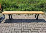 Tuinbank douglas/lariks hout met stalen frame, Ophalen of Verzenden, Nieuw, Hout