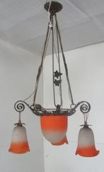 vintage pate de verre luster Rethondes coup & drie kappen, Antiek en Kunst, Ophalen