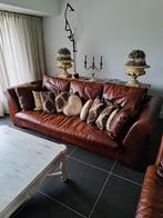 Lederen Bankstel met loveseat en hocker, Ophalen