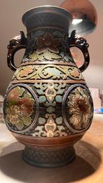Prachtige! Antieke Cloisonné Vaas met Bloemmotieven, Ophalen of Verzenden