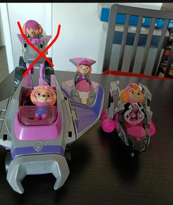 3x Paw Patrol voertuigen Skye inclusief poppetjes  beschikbaar voor biedingen