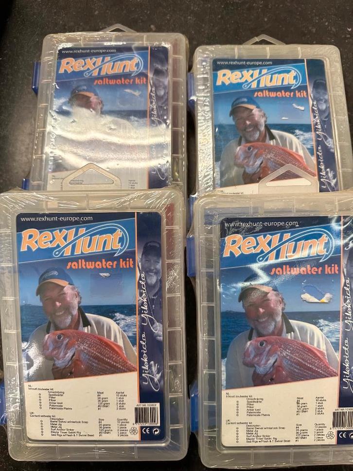 4 x rex hunt saltwater kit startset zeevissen, Watersport en Boten, Hengelsport | Zeevissen, Nieuw, Overige typen, Ophalen of Verzenden