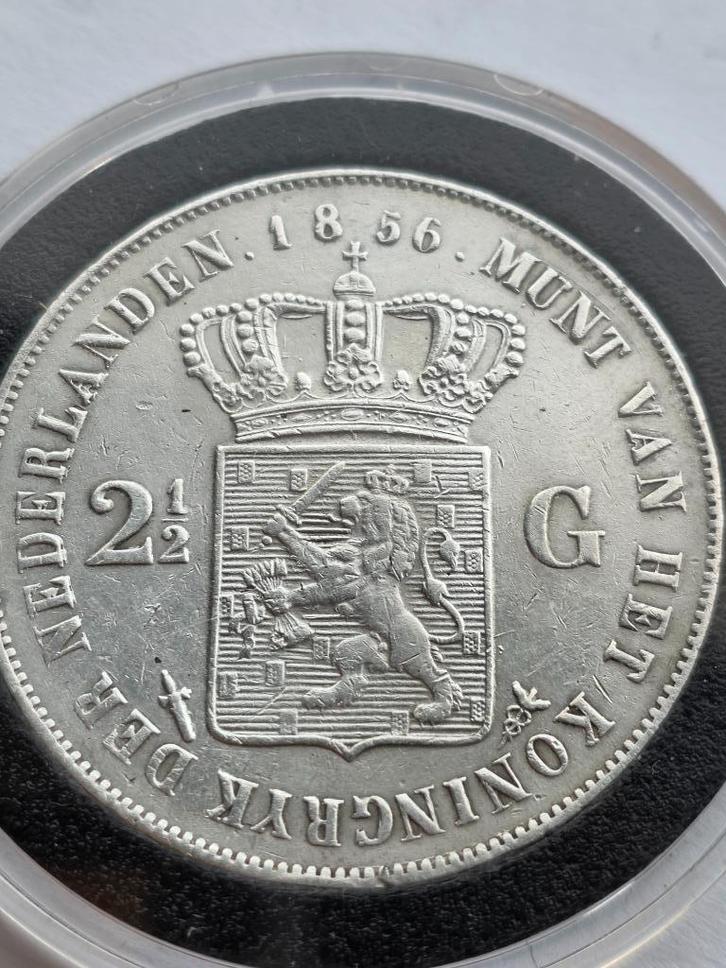2.5 gulden 1856 / rijksdaalder 1856 Zfr., Postzegels en Munten, Munten | Nederland, Losse munt, 2½ gulden, Koning Willem III, Zilver