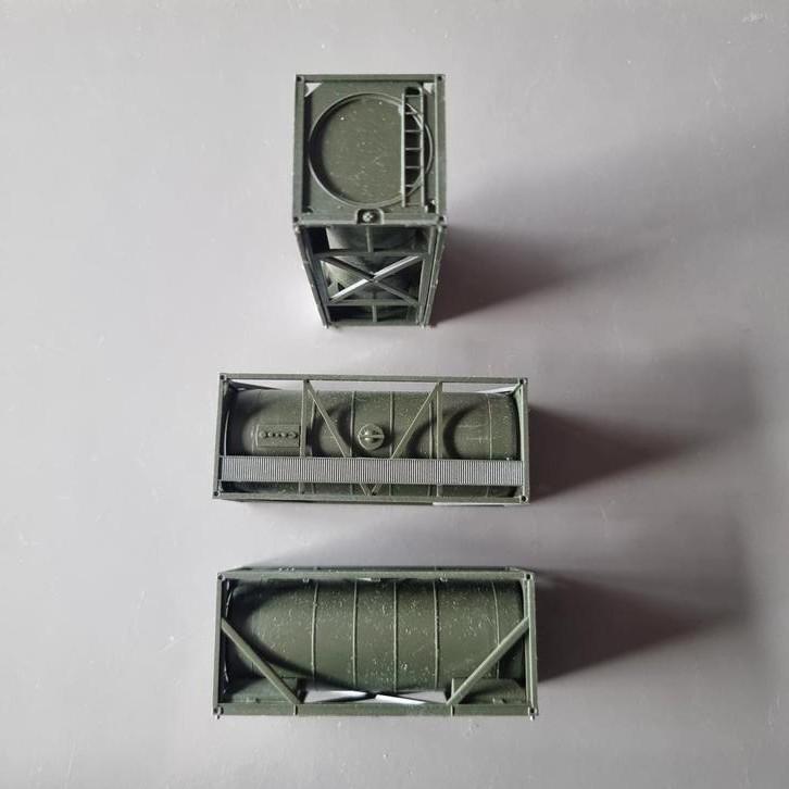 MILITAIR TANK-CONTAINERS 1:87-H0, Hobby en Vrije tijd, Modelauto's | 1:87, Zo goed als nieuw, Overige typen, Ophalen of Verzenden