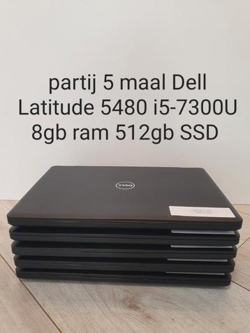 Goede staat: Partij 5 maal Dell Latitude 5480 i5-7300U 8gb beschikbaar voor biedingen