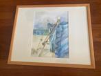 Schilderij van strandtafereel in Katwijk van Aleid Egas, Ophalen of Verzenden
