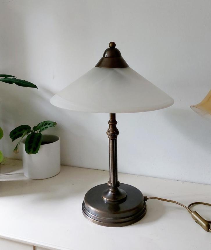 Resana tafellamp bureaulamp opaline, Antiek en Kunst, Antiek | Lampen, Ophalen