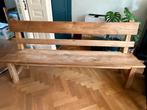 Mooie teak houten bank met rugleuning, Ophalen, Minder dan 75 cm, Zo goed als nieuw, Rechte bank