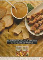 Retro reclame 1982 Duyvis Chinese keuken satésaus pittig, Verzenden, Overige typen