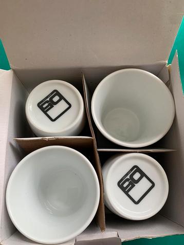 Loods 5 4 stuks mokky bekers nieuw wit stapelbaar koffie new beschikbaar voor biedingen