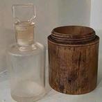 Antieke fles in hout koker, Antiek en Kunst, Ophalen of Verzenden