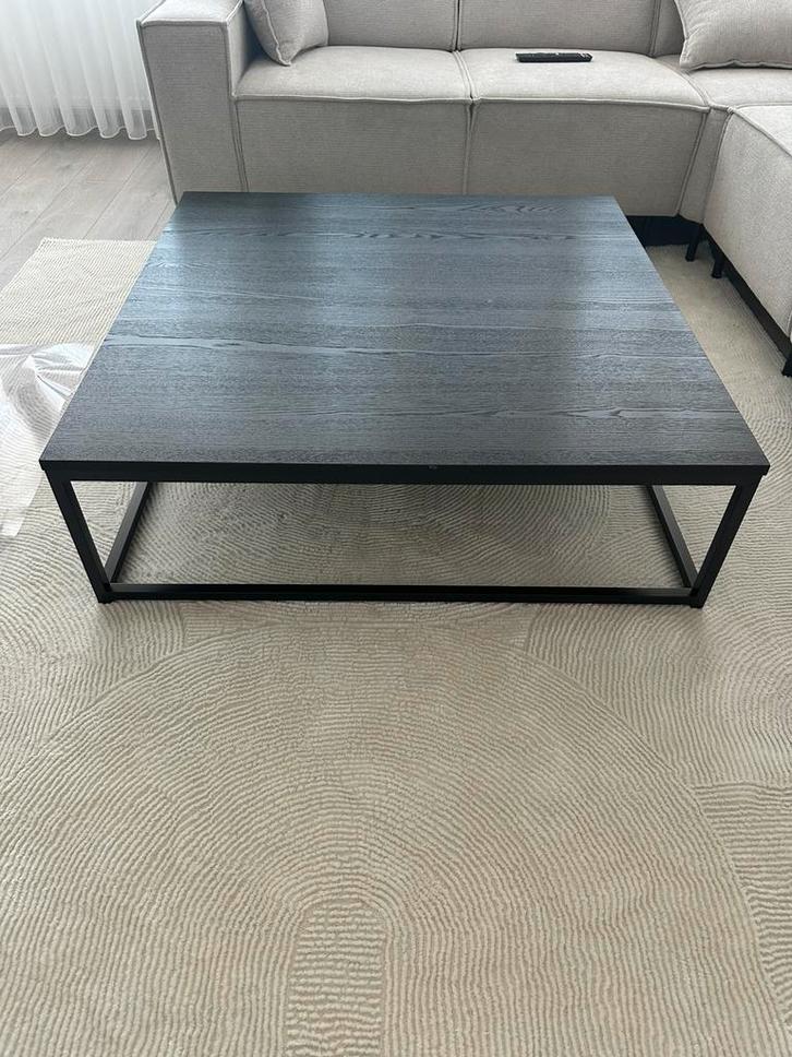 Zwart salontafel, Huis en Inrichting, Tafels | Salontafels, Zo goed als nieuw, Minder dan 50 cm, 50 tot 100 cm, Rechthoekig, Ophalen