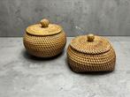 Herfst rotan geweven opberg doosjes 2 stuks, Ophalen of Verzenden, Nieuw, Rond