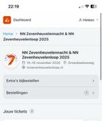 Startbewijs 7 heuvelenloop 15km te koop, Eén persoon, Overige soorten