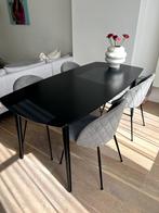 Eetkamerstoelen grijs (set van 4), Ophalen, Zo goed als nieuw, Vier, Stof