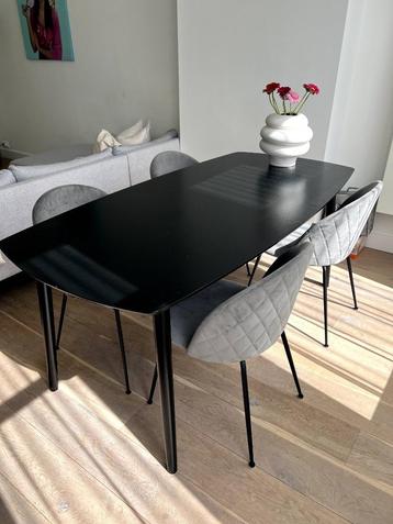 Eetkamerstoelen grijs (set van 4) 