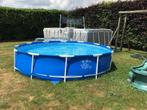 Intex zwembad met pomp en afdekzeil 50 euro, 300 cm of meer, 200 tot 400 cm, Rond, Gebruikt