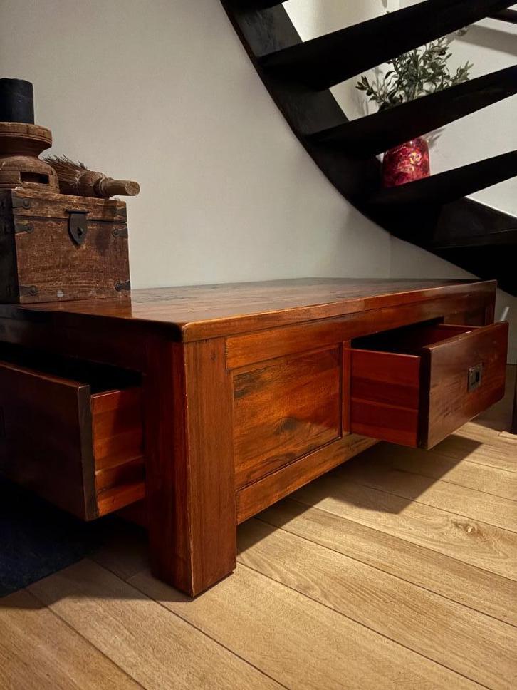 Meubelset acacia hout, Huis en Inrichting, Tafels | Salontafels, Gebruikt, Minder dan 50 cm, 50 tot 100 cm, 100 tot 150 cm, Rechthoekig