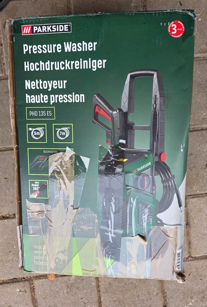 Parkside Hogedrukreiniger PHD 135 E5, Tuin en Terras, Hogedrukreinigers, Gebruikt, Elektrisch, Met regelbare waterdruk, Met autostop en -start