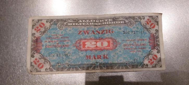 Oud bankbiljet 20 Mark DDR – zeldzaam verzamelobject, Postzegels en Munten, Bankbiljetten | Europa | Niet-Eurobiljetten, Los biljet