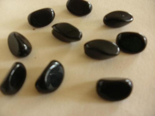 0798- Glaskralen: ZWART OVAAL, Hobby en Vrije tijd, Kralen en Sieraden maken, Nieuw, Kraal, Ophalen of Verzenden