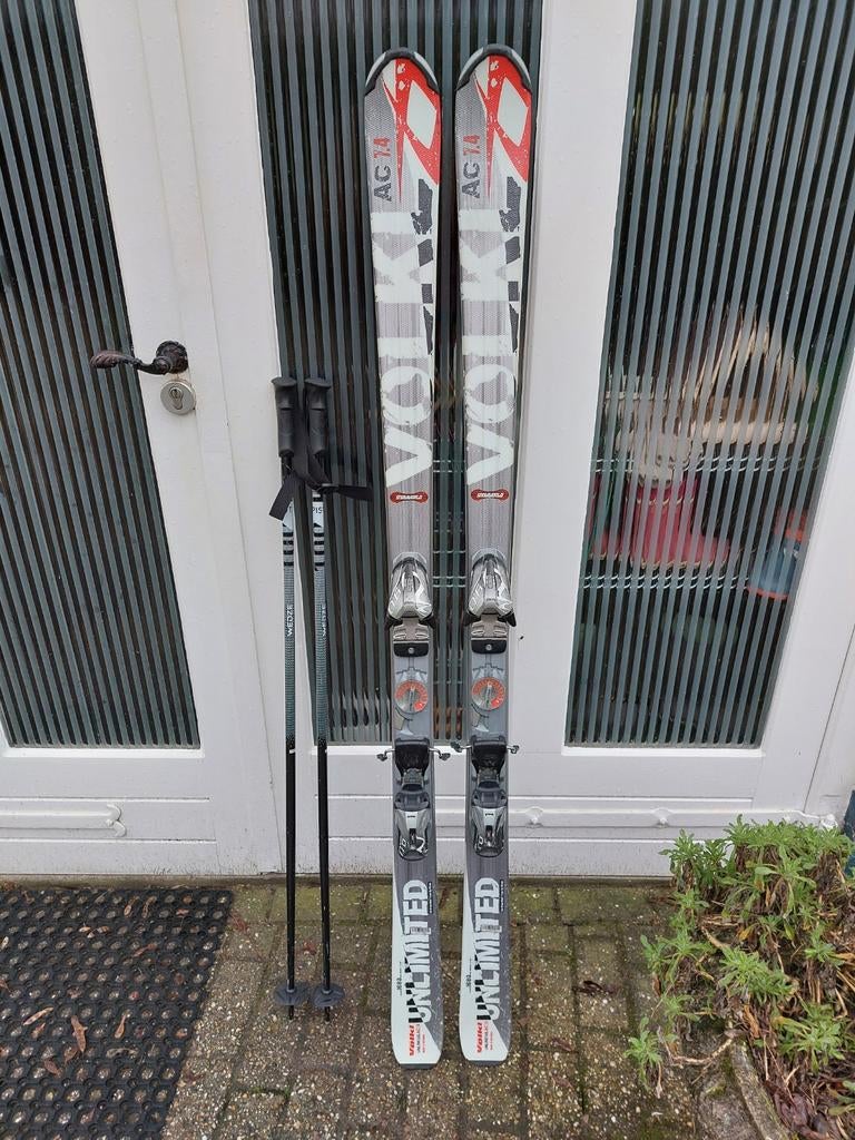 Volkl unlimited AC 7.4 lengte 1,68m met skistokken, 160 tot 180 cm, Gebruikt, Ski's, Ophalen