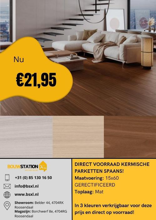 Actie Visgraat tegels uit voorraad leverbaar in Roosendaal !, Doe-het-zelf en Verbouw, Tegels, Nieuw, Vloertegels, 60 cm of meer
