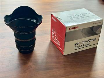 Canon EF-S 10-22mm USM Groothoek Zoom + EW-83E lenshood beschikbaar voor biedingen