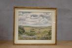Oud aquarel schilderij landschap, Flore Héneau, Ophalen of Verzenden