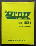 Yamaha RD125A 125cc Parts List 1973 (for Canada), Verzenden, Yamaha